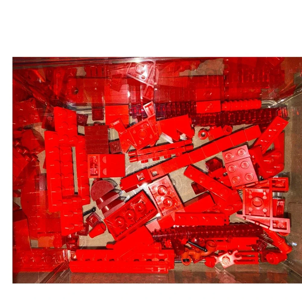 LEGO‎ Red Bulk Brick Lot Assorted Pieces Plates Bricks 13.5oz Mixed Parts